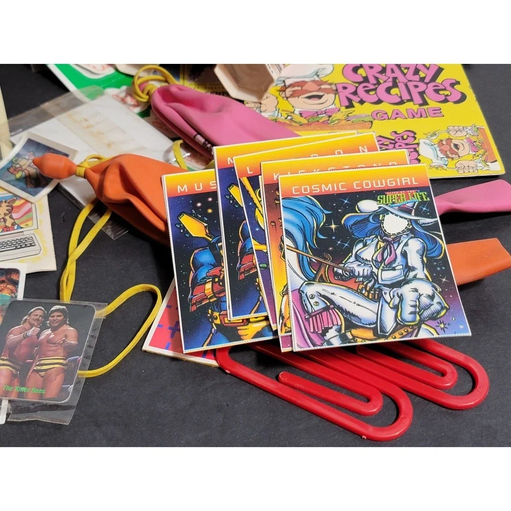 Mixed Lot Of 90's Cereal Box Prizes, Toys, Stickers, Cards Games Kelloggs